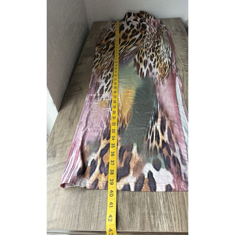 Shein Women’s Multicolor Cut Out Animal Print Maxi Dress Size XS Very Stretchy - Picture 6 of 11
